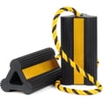 thumbnail image 1 of OULEME Heavy Duty Rubber Wheel Chocks, RV Tire Chock Blocks with Nylon Rope &iuml;&frac14;? Yellow Reflective Tape, Non-Slip Wheel Stoppers, 1 of 6