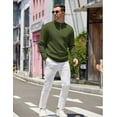 thumbnail image 4 of COOFANDY Mens Half Zip Sweaters Slim Fit Long Sleeve Texture Knitted Pullover Sweaters with Zipper, 4 of 6