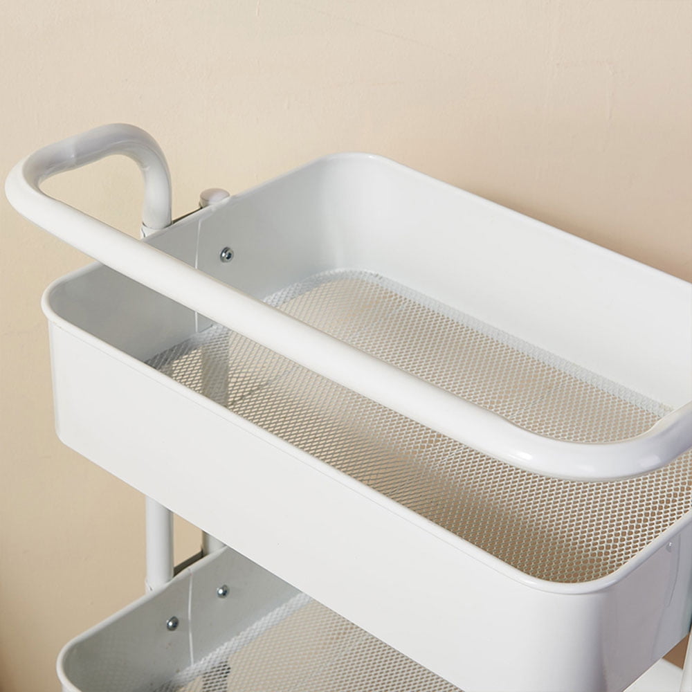 Private Jungle 3-Tier Home Kitchen Storage Utility cart with handle,Multifunctional Movable Storage Organizer with Caster Wheels for Home Office White Private Jungle 3-Tier Home Kitchen Storage Utility cart with handle,Multifunctional Movable Storage Organizer with Caster Wheels for Home Office White