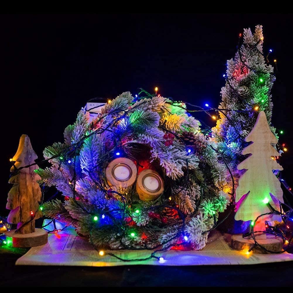 Longzhuo Weihnachtslichterkette – 10m, 100 LEDs, Band-Design, Batteriebetrieben, Für Baum & Deko