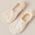 thumbnail image 3 of Women's Solid No Show Socks Non Slip Cotton 6Pk- Beige Black Pink, 3 of 6