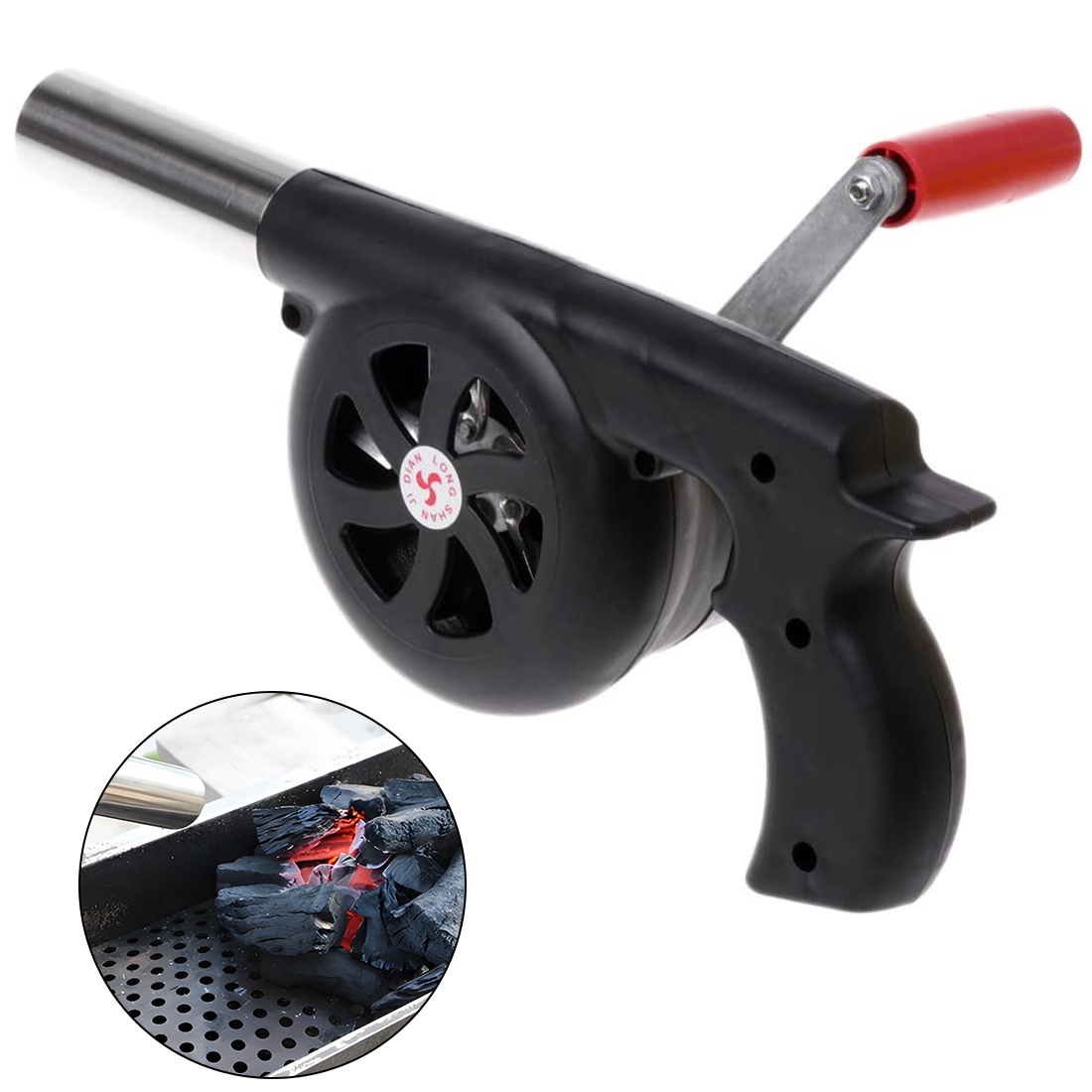 Hand Crank Blowers BBQ Manual Fan Air Blower Outdoor Cooking Barbecue Fire Bellows for Picnic Camping Stove Accessories