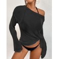thumbnail image 4 of Bsubseach Crochet Swimsuit Cover Ups for Women Sheer Knitted Tops Sexy Mesh Outfits Black, 4 of 6