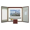 Quartet Marker Board Cabinet with Projection Screen 48 x 48 x 24 White/Mahogany Frame 851
