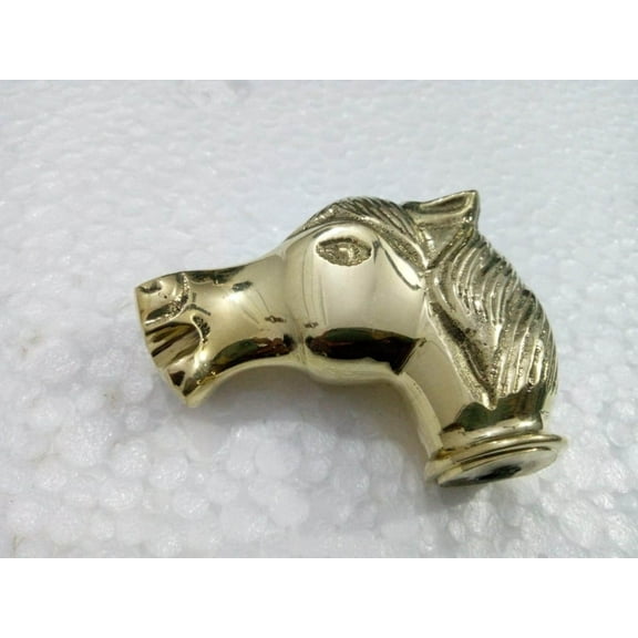 Brass Walking Stick Handle – Handcrafted Horse Head Cane Top