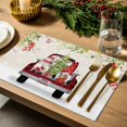 thumbnail image 4 of Christmas Placemats Set of 6, Red Truck Gnome Place Mats Xmas Tree Cardinal Bird Pine Cones Placemat Table Decoration for Kitchen Table Dinner Xmas Holiday Party Home Decor Indoor Outdoor 13x19 Inch, 4 of 9