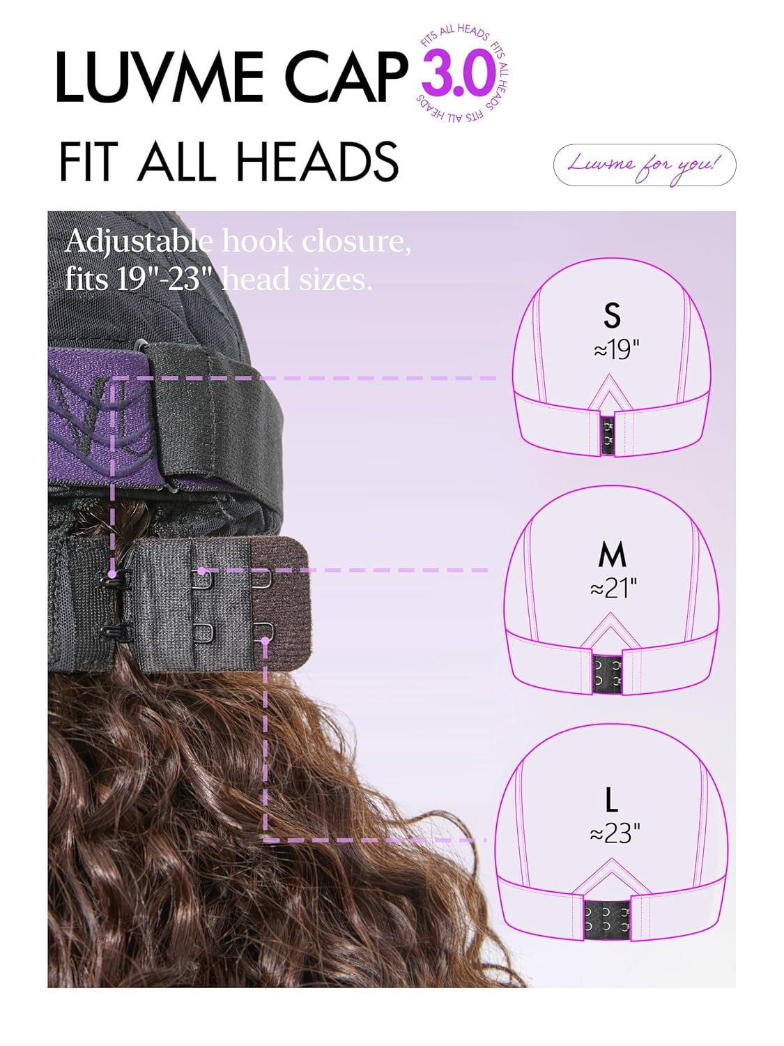 LUVME 7x6 PartingMax HD Lace Front Wigs 22" Water Wave Human Hair Pre Cut Plucked Glueless Hlighlight Color