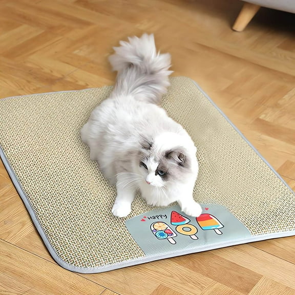 maho Kennel Mat Ice Mat Pet Pet Supplies Cats And Dogs Oversized Rattan Mat Mat Breathable Dog Cool Mat Beige on Clearance