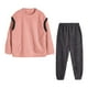 thumbnail image 3 of Gibobby camisón para mujer Terciopelo Coral grueso hombres sueltos mujeres Color cuello Rojoondo manga caliente se puede usar fuera de la casa ropa (Rosa, M), 3 of 5