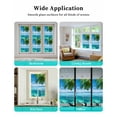 thumbnail image 6 of Window Privacy Film Ocean Stained Glass Window Film Decorative Sun Block Window Cover Blue Sky Palm Tree Beach Scenery Forest Shore Window Clings Static Adhesive Sticker for Bathroom 17.7"x39.3", 6 of 7