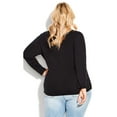 thumbnail image 2 of Avenue Women's Plus Size V-Neck Essential Long Sleeve Tee, 2 of 2
