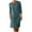 Blue, variant on Cavosen Going out Dresses for Women Beige Cotton Linen Long Sleeve Midi Dress Crew Neck Knee Length Dress Solid Casual Trendy Dress Button with Pocket Fall Winter Clothes L