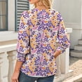 thumbnail image 4 of Youyipin Womens Tops Women's 3/4 Sleeve V Neck T Shirts Ruffle Sleeve Summer Business Casual Tops For Women, 4 of 8