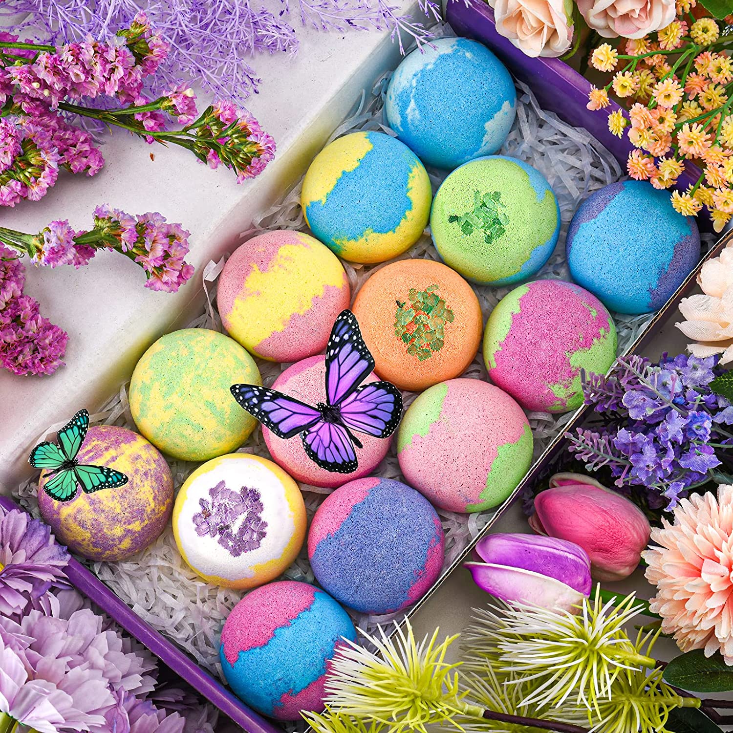 DUAIU Bath Bomb Gift Set, 14 Pieces, Natural Ingredients photo 4
