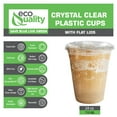 thumbnail image 4 of [50 Count] 24 oz Clear Plastic Disposable PET Cups with Lids | Crystal Clear PET Cup | Cold Smoothie | Iced Coffee Go Cups | Ideal for Coffee, Parfait, Juice, Soda, Cocktail, Party Cups (24OZ), 4 of 7