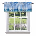 thumbnail image 2 of Summer Ocean Sailing Boats Valances for Windows,Kitchen Valance Rod Pocket Short Curtain, Blue Sky Oil Painting Art Valance Curtain Window Valances for Bedroom Bathroom Living Room 54x18in, 2 of 9