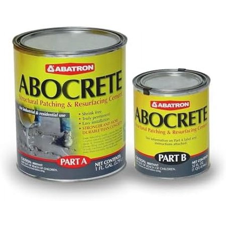 Abocrete Kit - Self-Leveling Concrete Epoxy Patching and Filling Compound - Concrete Repair and Cement Crack Filler 1.25 Gallon Kit - Without Sand - Light Gray$$Tools & Hardware Other