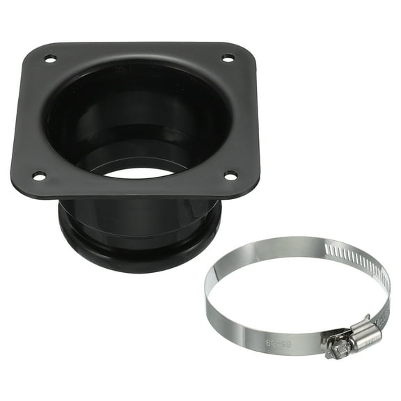 Uxcell 3" Duct Connector Flange Dryer Vent Square to Round with Clamp for Air Cooling Ventilation Black