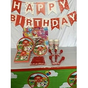 Barnyard Farm Animals Birthday Party Supplies 142 Piece Kit, Paper plates, Paper Cups, Napkins, Cutlery, Table Cover and Birthday Banner
