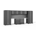 thumbnail image 1 of NewAge Products Pro Series Gray 10 Piece Cabinet Set, Heavy Duty 18-Gauge Steel Garage Storage System, Slatwall Included, 1 of 10
