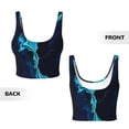 thumbnail image 6 of Rateoe Blue Marble And Gold Print Womens' Sports Bras Scoop Neck Sports Vest- Padded U Back Seamless High Impact Support, 6 of 7