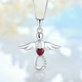 thumbnail image 4 of FJ Guardian Angel Necklace for Women 925 Sterling Silver Ruby Infinity Pendant July Birthstone Jewelry Gifts for Mom Wife Daughter, 4 of 7