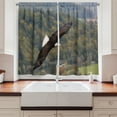thumbnail image 2 of Ambesonne Eagle Kitchen Curtains, King of Skies Fly Forest, 55"x39", Green Dark Brown White, 2 of 3