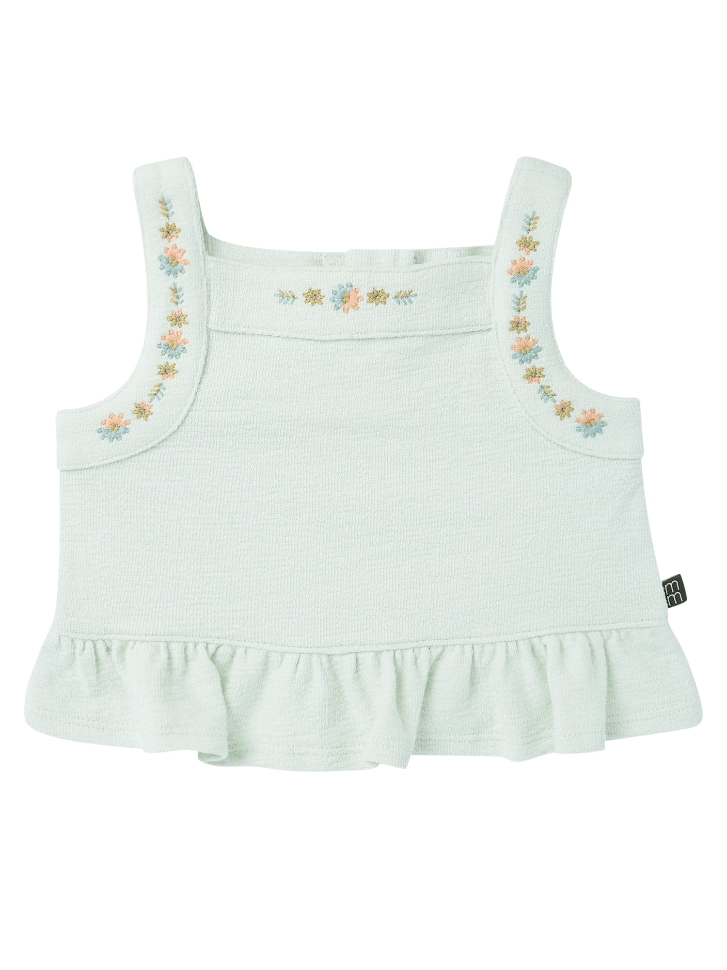 Modern Moments by Gerber Baby Girl Bloomer Outfit Set with Embroidery, 2-Piece, Sizes 0/3 Months - 24 Months