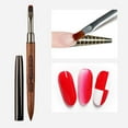 thumbnail image 4 of Eosunjian Nail Brush Flexible Soft Nylon Bristles Carved Design Wooden Handle Manicure Tool Multifunctional Square Round Head Phototherapy Gel Painting Brush Nail Salon Supplies (Style C), 4 of 13