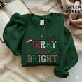 thumbnail image 2 of Embroidered Merry and Bright sweatshirts, holiday sweater, christmas tree sweater, pine-tree sweatshirt, gingerbread, piny sweatshirt, pine, 2 of 5