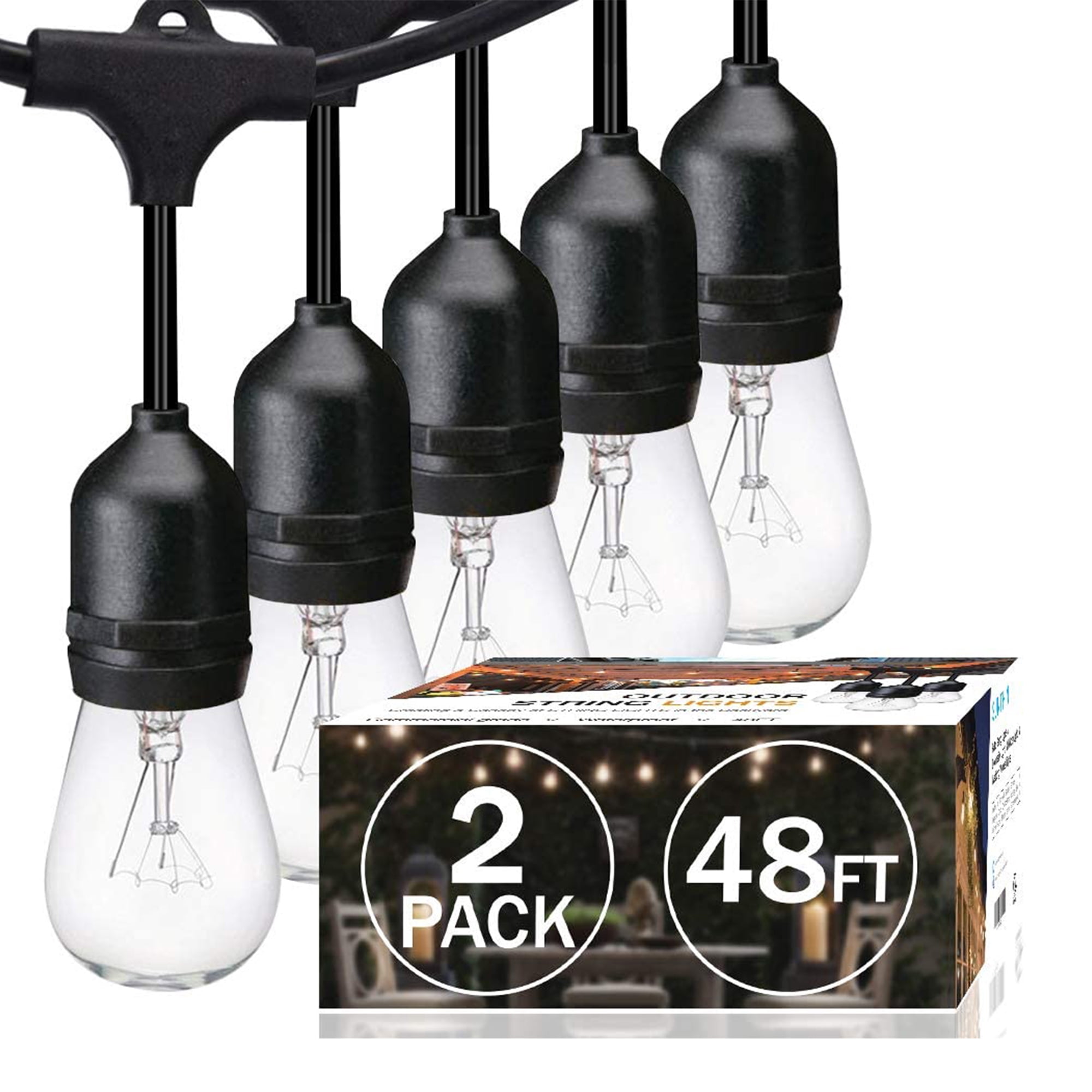 Banord LED 48 Ft String Lights, 15 Warm 