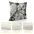 thumbnail image 4 of COMIO  Throw Pillow Cover Black and White with Floral Bouquet of Roses Daisy Blue Wild Flowers in Vintage Style Watercolor Decorative Pillow Case Home Decor Square Pillowcase, 4 of 5