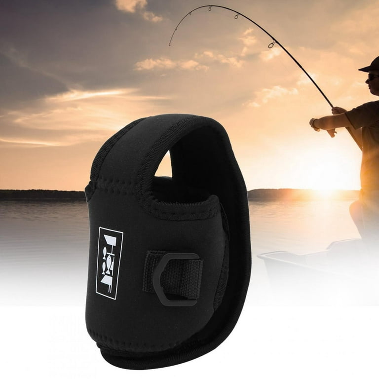 Black Long Casting Fishing Reel Bag Waterproof Breathable Nylon Wheel Pouch  AccessoryBlack 