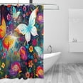 thumbnail image 2 of Coolnut Colorful Butterfly Shower Curtain for Bathroom, Bath Bathroom Accessories with 12 Pack Hooks for Home Hotels, 60 X 72 in Home Decor, 2 of 6