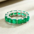 thumbnail image 6 of Elegant Princess-Cut Lab-Created Emerald Full Eternity Wedding Band Ring in 925 Sterling Silver – Timeless Beauty for Her, 6 of 6