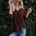 thumbnail image 2 of Ichuanyi liquidación moda mujer tocando tímido en v choque sólido camisa de manga sólida camisa ICHUANYI WER202308241384, 2 of 9