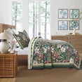 thumbnail image 4 of 3-Piece Lightweight Polyester Tropical Leaf and Flower Quilt Bedspread Set, 4 of 14