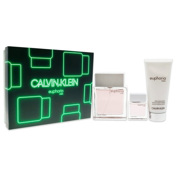 Calvin Klein Euphoria Fragrance Giftset For Men (3PC) - 3.3 oz EDT   EDT Mini   Aftershave Balm
