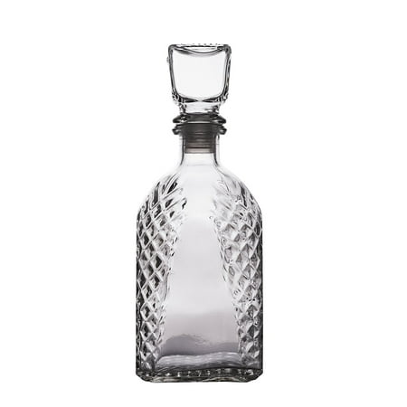 Glass Decanter - PrestoWare 5005, 0.5L/16.9-Ounce Old Fashioned Wine, Liquor and Whiskey Glass Decanter, Whiskey/Brandy Carafe with Glass Stopper