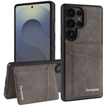 for Samsung Galaxy S24 FE Wallet Phone Case with Card Holder, [RFID Blocking PU Leather Protection][Back Flip Magnetic Cases] Kickstand Shockproof Women Men Slim Cover for Galaxy S24 FE - Gray