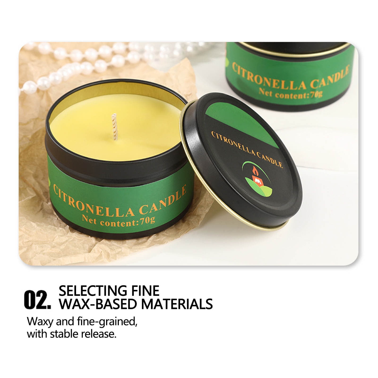 AUHomi 4 PCS Citronella Candles, Indoor Outdoor Lemongrass Scented Candles, Pure Citronella Oil and Natural Soy Wax Long Lasting Burning Hand Poured Emergency Candles