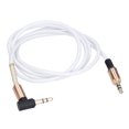 thumbnail image 4 of Metal 3,5 mm macho a macho codo estéreo auriculares coche cable de extensión de audio auxiliar 1 m/3,3 pies blanco, 4 of 14