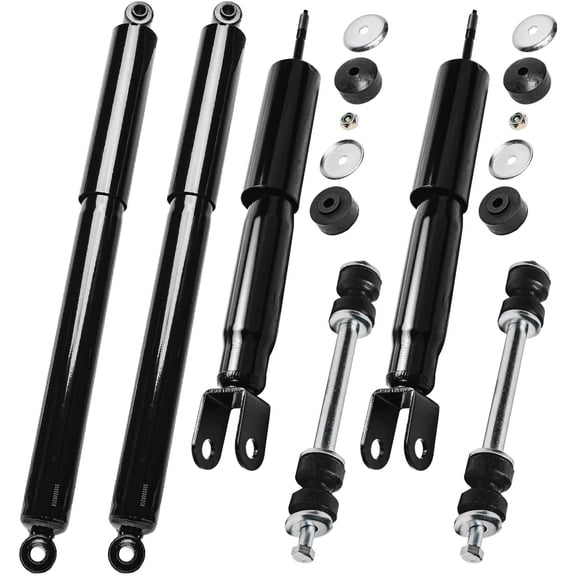 Detroit Axle - 4WD Shock Absorbers Kit for Silverado Sierra Suburban Yukon XL 1500 Tahoe, 4 Front Rear Shock Absorbers, 2 Front Sway Bars Replacement [w/o Electronic Suspension]