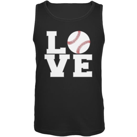 Baseball Love Black Adult Tank Top
