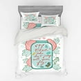 thumbnail image 2 of Saying Duvet Cover Set, Those Who Don´t Jump Will Never Fly Calligraphy on Jar with Roses, Bedding Set with Shams and Fitted Sheet, 3 Sizes, by Ambesonne, 2 of 3