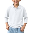 thumbnail image 3 of Crunowin Boys And Girls School Uniform Polo Collar Shirt Spring Fall Quick-Dry Kids Casual Tops White Size 11, 3 of 9
