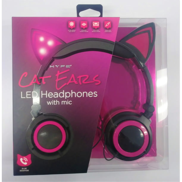 Hype Led Cat Ears Headphones Pink Walmart Com Walmart Com