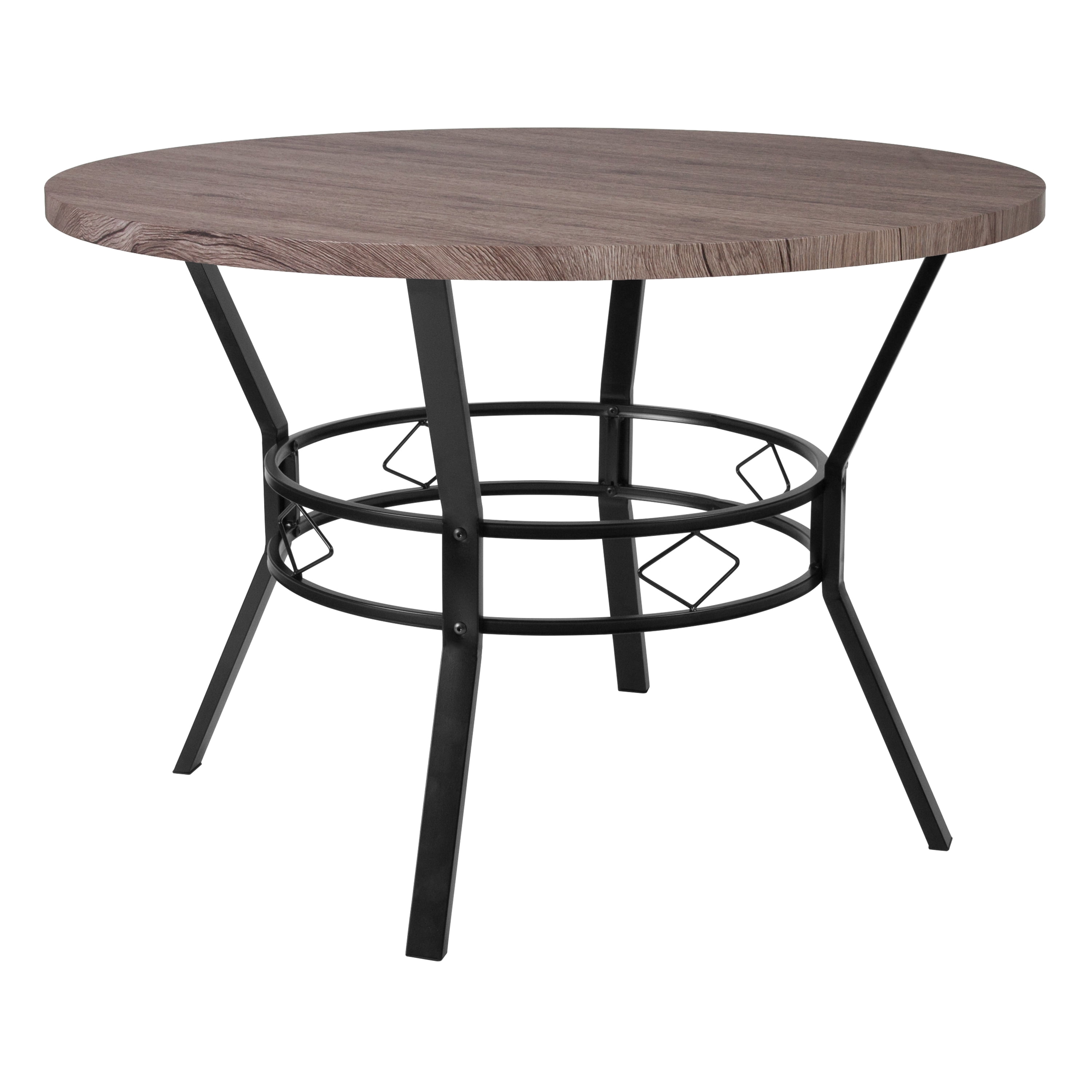 Flash Furniture Tremont 45 Round Dining Table In Distressed Gray Wood Finish
