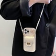thumbnail image 3 of Funda para teléfono Apple 15 con estilo rombo Chanel, tarjetero, bandolera para iPhone 14, funda blanda de silicona para Promax 13, 3 of 5