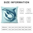 thumbnail image 5 of Dolphin Decorative Throw Pillow Cover, Ocean Animal Jumping Blue Dolphin Double-Sided Pillow Case Couch Pillow Cushion Covers 18X18 Inch Pillowcase for Men Woman, 5 of 5